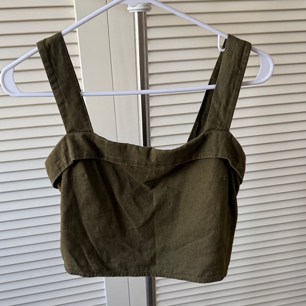 Abercrombie & Fitch Khaki Crop Top